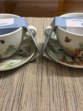 Peter RabbitBunny  Teacup and Saucer Set - noodle bowl & sugar /creamer